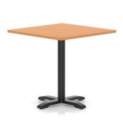 Italia 1000mm Poseur Square Table Beech Top 750mm High Black Leg Cross Base