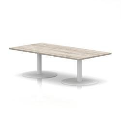 Italia 1600 x 800mm Rectangular Coffee Table Grey Oak Top 475mm High White Leg