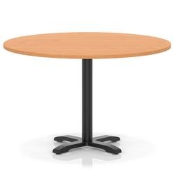 Italia 1200mm Poseur Round Table Beech Top 750mm High Black Leg Cross Base