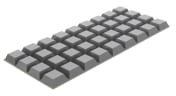 3M Tapered Square Polyurethane Self-Adhesive Feet, 20.5 mm diameter 20.6mm width x 20.6 mm length