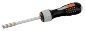 Bahco 1/4 in Ratchet Straight Screwdriver, 250mm length Textured Stainless Steel