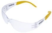 DeWALT Protector Safety Glasses, Scratch Resistant, UV Protection, Clear, Transparent Polycarbonate Lens, Rubber Tipped