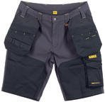 DeWALT DEWALT Black, Grey 8% Elastane, 92% Nylon Work Shorts, 36 in