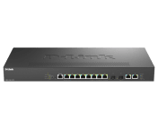 D-Link Multi-Gigabit Smart Managed PoE+ Switch with 2 x 10GBASE-T and 2 x SFP+ ports Managed 12 Port Network Switch
