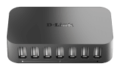 D-Link 7 Port USB 2.0 USB Hub, External Power Adapter Powered, 100.08 mm 22.86 mm 55.88mm