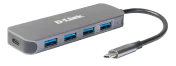 D-Link 5 Port USB 1.1, USB 2.0, USB 3.0 USB C Hub, USB Bus Powered, 13 mm 35 mm 118mm