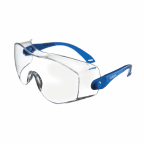 DRAEGER X-pect 8120 Safety Spectacles, Anti-Scratch Coating, UV Protection, Clear, Blue Polycarbonate Lens,