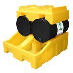 Ecospill Ltd Polyethylene Container Rack, 1.24 m x 795 mm x 370 mm, Yellow