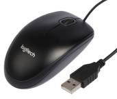 Logitech B100 3 Button Wired Standard Optical Mouse Black