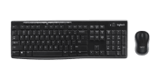 Logitech MK270 Wireless Keyboard and Mouse Combo Wireless Standard Keyboard & Mouse Set, QWERTY (Italy), Black