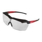 Milwaukee 49324 Safety Glasses, Anti-Fog and Anti-Scratch, Clear, Black, Red Polycarbonate Lens, Polycarbonate