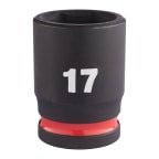 Milwaukee 17 mm 3/8 in Drive Impact Socket, 34mm length