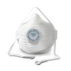 310501 Moldex White Polypropylene, Polyethylene, Polyester, Natural Rubber, EVA Face Mask for Construction M/L