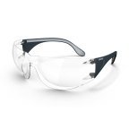 Moldex ADAPT Safety Glasses, Anti-Fog, Clear, Black Polycarbonate Lens