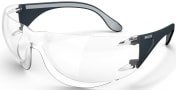 Moldex 1410 Safety Glasses, Anti-Fog, Anti-Scratch, UV Protection, Clear, Black Polycarbonate Lens, Nylon