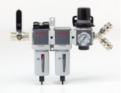 North 1/2 in FRL Assembly, Manual Drain Integrated Pressure Gauge
