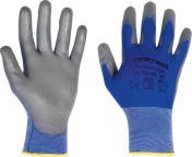 North PERFECT POLY SKIN Blue, Grey Polyamide, Polyurethane Work Gloves, Size 8, Polyurethane Coating