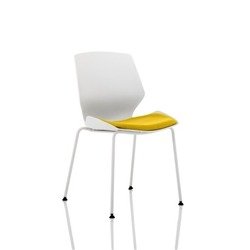 Florence White Frame Visitor Chair Bespoke Colour Seat Senna Yellow