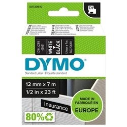 Dymo 45021 D1 LabelMaker Tape 12mm x 7m White on Black S0720610