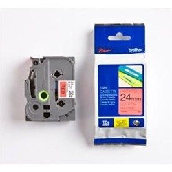 Brother P-Touch TZe Lam Tape Cassette 24mm x 8mm Black on Red Tape TZE451
