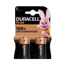 Duracell Plus C Battery Alkaline 100% Life (Pack of 2) 5009810
