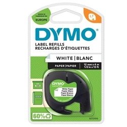 Dymo 91200 LetraTAG Paper Tape 12mm x 4m White S0721510