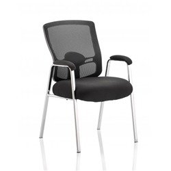 Portland Visitor (Straight Leg) Black Fabric Black Mesh Back With Arms