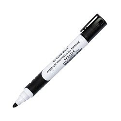 Q-Connect Premium Whiteboard Marker Bullet Tip Black (Pack of 10) KF26109