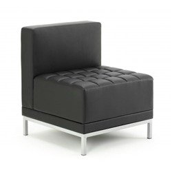 Infinity Modular Straight Back Sofa Chair Black Soft Bonded Leather