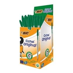 Bic Cristal Ballpoint Pen Medium Green (50 Pack) 8373629