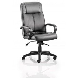 Plaza Executive Chair Black Soft Bonded Leather With Arms