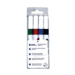 Assorted Whiteboard Markers Chisel Tip (Pack of 4) WX26038