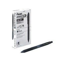 Pentel EnerGel X Retractable Gel Pen Medium Black (Pack of 12) BL107-AX