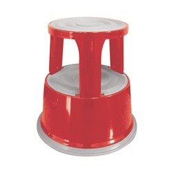 Q-Connect Red Metal Step Stool KF04843