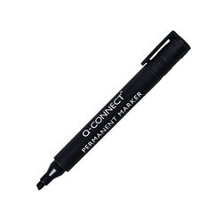 Q-Connect Permanent Marker Pen Chisel Tip Black (Pack of 10) KF26042