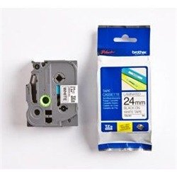 Brother P-Touch TZe Lam Tape Cassette 24mm x 8m Black on White Tape TZE251