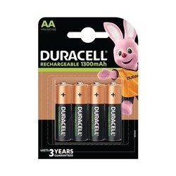 Duracell Rechargeable AA NiMH 1300mAh Batteries (Pack of 4) 81367177