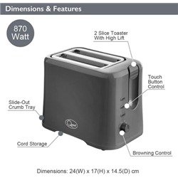 Quest 2 Slice Toaster in Grey