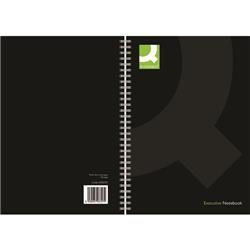 Q-Connect Hardback Wirebound Book A4 Black (Pack of 3) KF03727