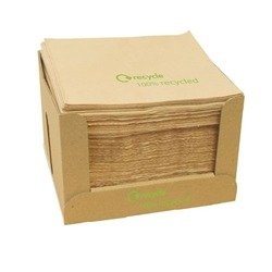 Swantex Recycled Lunch Napkin Kraft 33x33cm 2ply 1/4 Fold (2000 Pack)