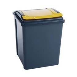VFM Recycling Bin with Lid 50 Litre Yellow (Dimensions: 390x400x510mm) 384287