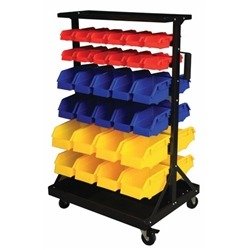 Bin Rack c/w; 60 Polypropylene Bins