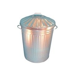 Galvanised Dustbin With Lid 90L 344197