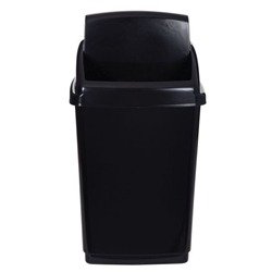 2Work Swing Top Bin 50 Litre Black 2W810012