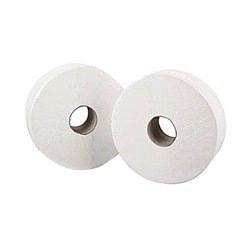 2Work Mini Jumbo Toilet Roll 2-Ply 200m (Pack of 12) JKF03811